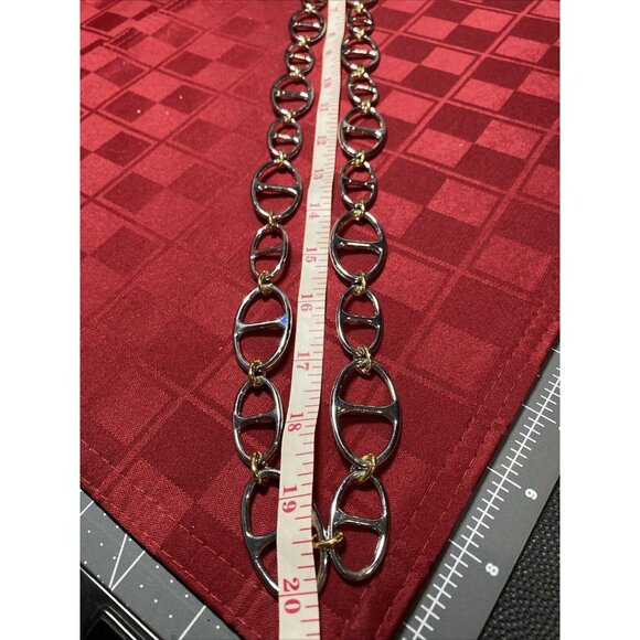 Women's Metal Link Belt Oblong Silver Links, Small Gold Round Links UNBRANDED - Picture 4 of 4